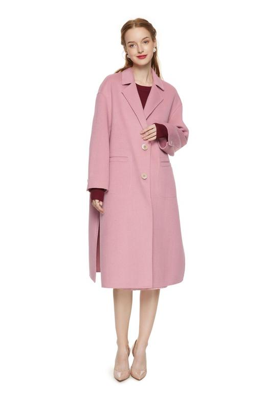 LNNNS 粉色侧开衩羊毛大衣 8054 商品图2