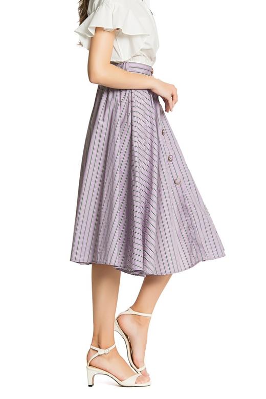 SUMMER & SAGE 紫色条纹半身裙 3420 商品图2