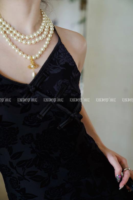 【门店同款】秋季浪漫主义-提花盘扣挂脖连衣裙 154301480 商品图7