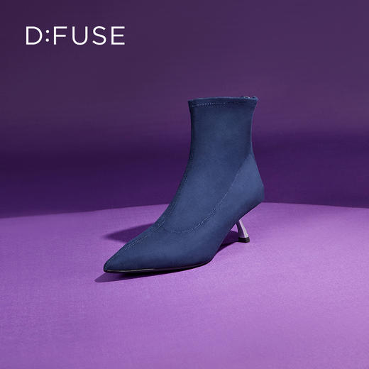 Dfuse迪芙斯秋款尖头细跟高跟弹力短靴瘦瘦靴DF34116077 商品图10