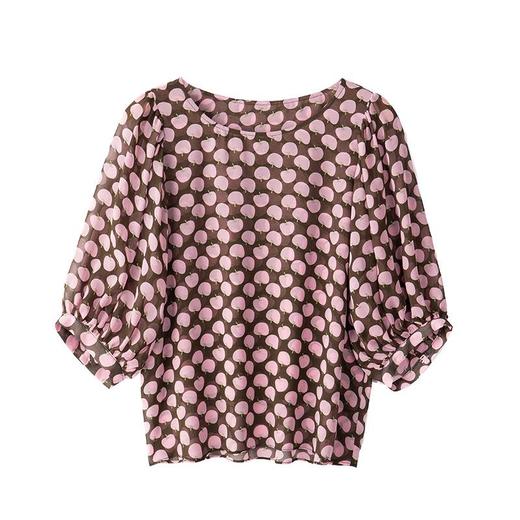 2023夏季新款雪纺衫短袖衬衫女大码T恤圆领小衫洋气5022 商品图4