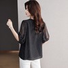 2023夏季新款雪纺衫五分袖衬衫女大码T恤圆领小衫5012 商品缩略图1