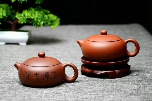 菊斋良品•小红泥紫砂壶•扁西施 商品图2