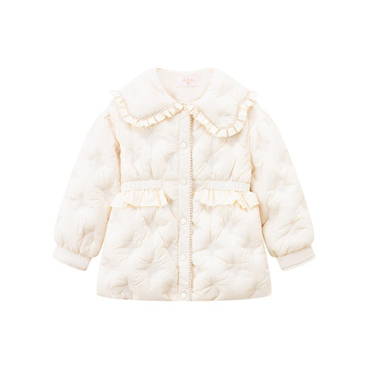 笛莎女童羽绒服2023冬季新款优雅花瓣翻领轻薄羽绒服  商品图4