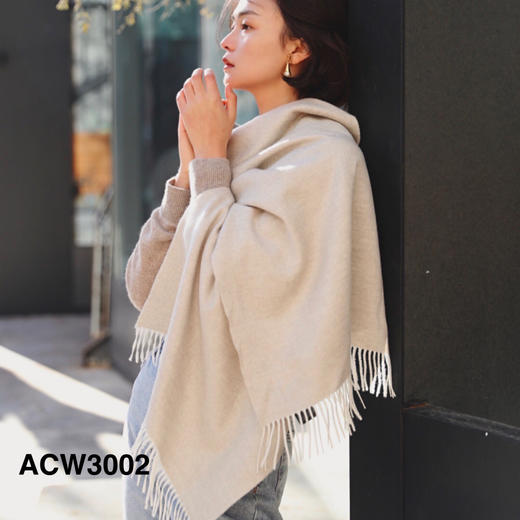 澳洲 AUChris 经典披肩围脖 纯色百搭 保暖羊毛混纺 13色可选 190*63cm 商品图1