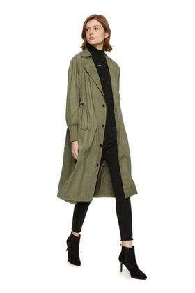 LNNNS 抽绳收腰军绿色长外套 7753
