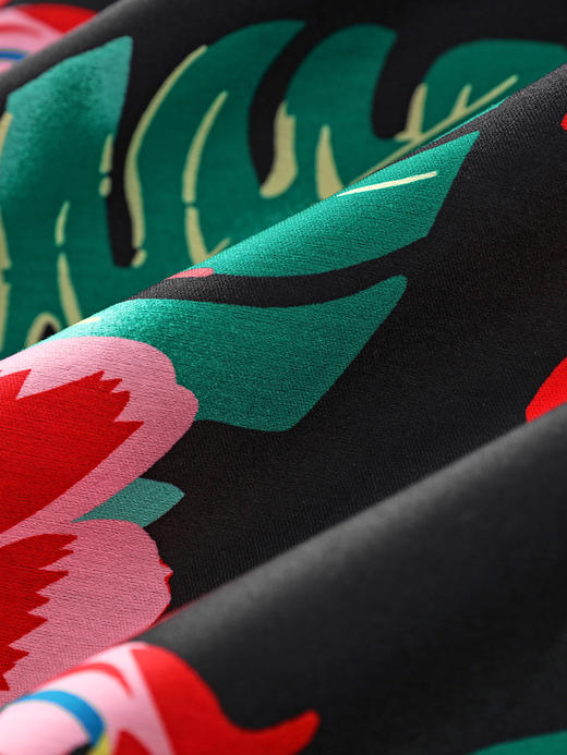 名媛气质，优雅丝绒拼接印花小众设计显瘦连衣裙子女装WLZD-2320607 商品图3