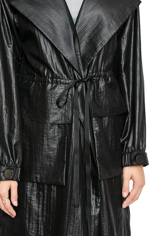 AVA 黑色连帽风衣外套 3890 商品图4