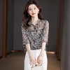 2023夏季新款雪纺衫中袖衬衫女大码T恤翻领小衫5013 商品缩略图0