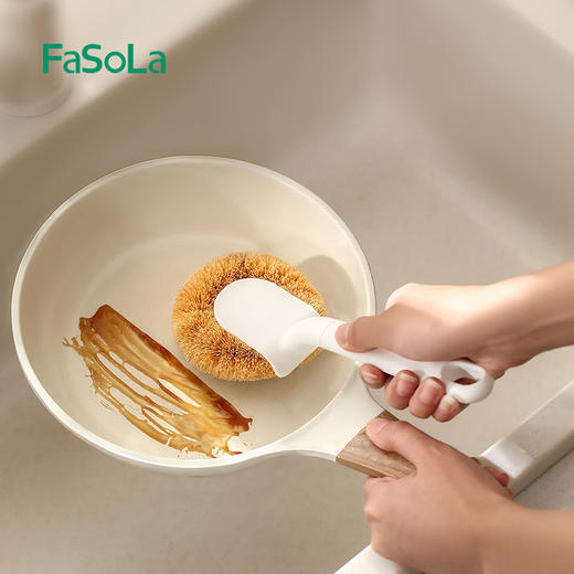 FaSoLa长柄椰棕刷锅洗锅刷盘子厨房多功能去污清洁刷不伤锅不沾油 商品图11