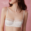弗利少女缎面蕾丝拼接内衣法式复古1/2杯可拆卸胸垫小胸文胸套装 商品缩略图0