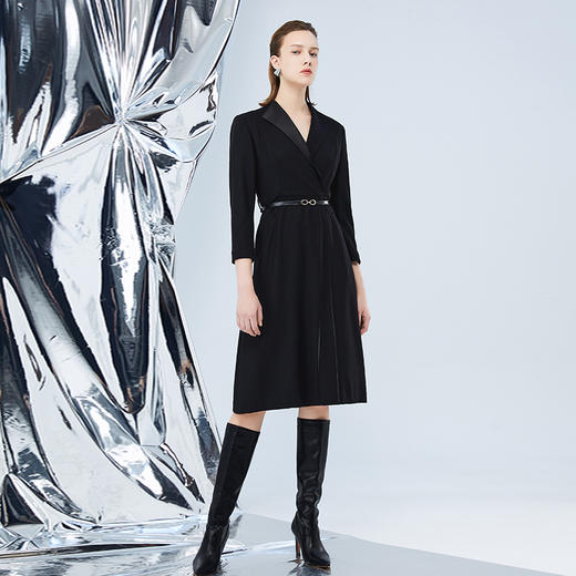 EITIE爱特爱冬季新款显瘦通勤百搭时尚收腰西装连衣裙7607304 商品图1