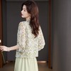 2023夏季新款雪纺衫七分袖衬衫女大码T恤圆领小衫5015 商品缩略图2