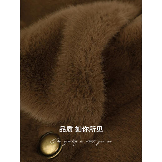 COCOBELLA【有赞】丰盈毛感环保皮草外套高奢双排扣气质裸领大衣WL56A 商品图3