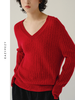 EAZYPEZY 2023AW V领坑条羊绒衫 商品缩略图2