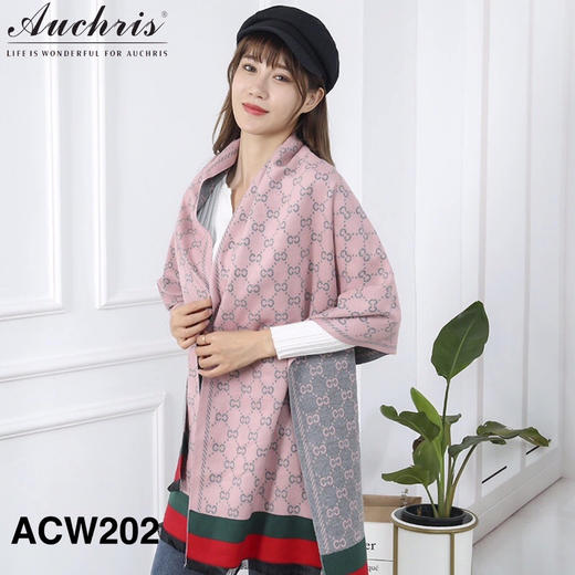 澳洲 AUChris 北欧风双面披肩/围巾系列 印花款/纯色款 含30%羊毛 大围巾时尚单品 多款可选【ys】 商品图6