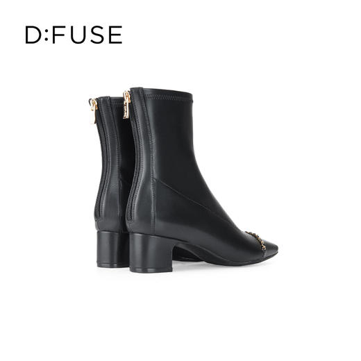 Dfuse迪芙斯秋冬新款方头小香风弹力短靴瘦瘦靴女DF34116277 商品图6