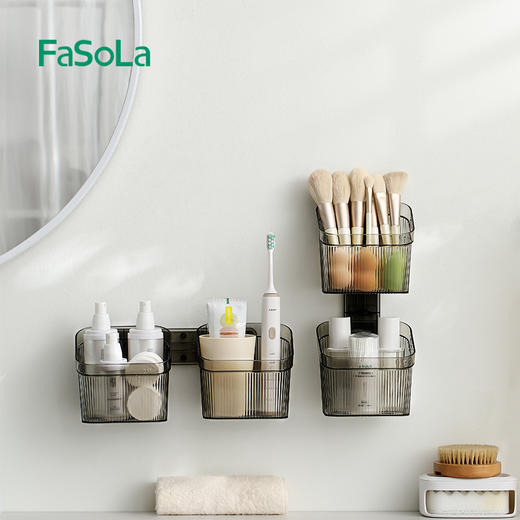 FaSoLa葱姜蒜厨房置物架调料用品挂篮卫生间墙上免打孔壁挂收纳筐 商品图1