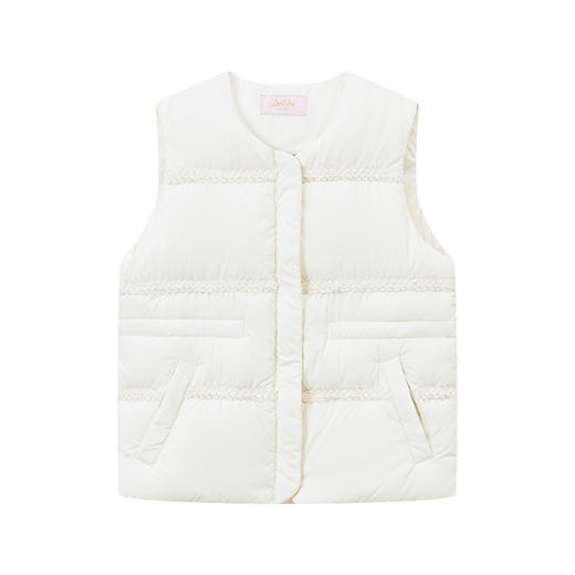 笛莎童装2023秋季新款优雅香风羽绒马甲 商品图4