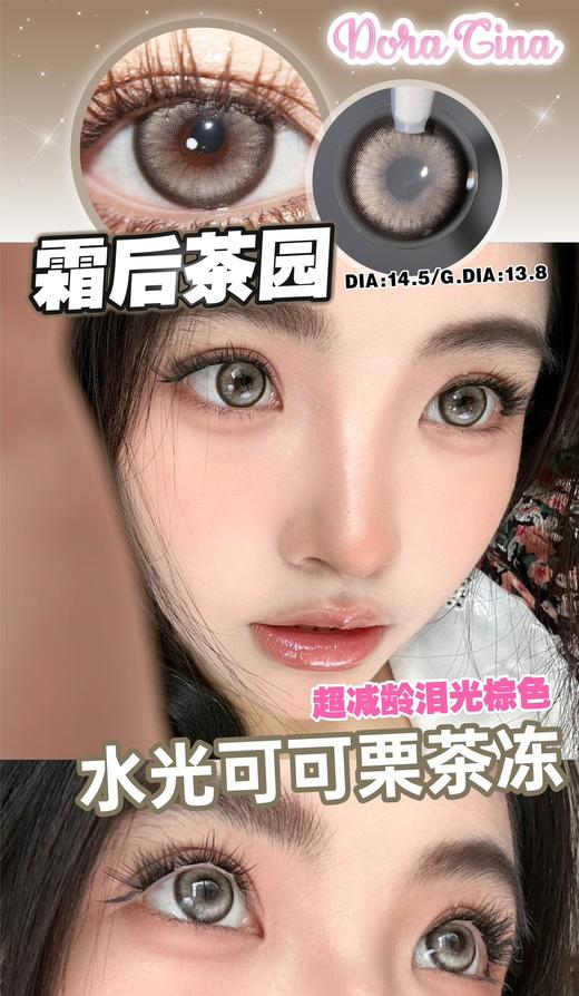 Doragina·年抛  霜后茶园 14.5  慕铂金亚麻驼色垂泪感设计！高光米麻薯甜茶色芭比瞳  眼神一整个就透着纯欲诱惑！！韩产0-1000度<一副两片> 商品图6