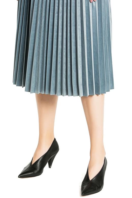 AVA 蓝色高腰百褶裙 3889 商品图4