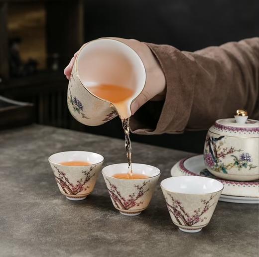 成艺陶瓷掐丝牡丹珐琅彩盖碗侧把壶功夫茶具套装家用办公送礼高档 商品图6