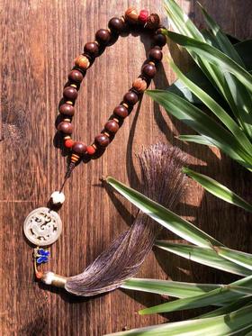 菊斋良品精致好物车挂十八子羊角龙佩