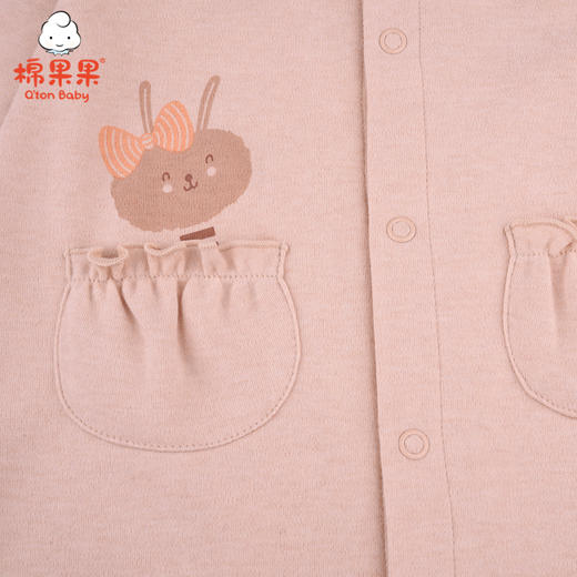 棉果果春秋款新疆彩棉送围嘴哈衣爬服对开连体衣M321722122195 商品图4