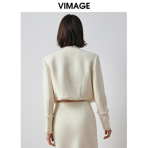 VIMAGE纬漫纪秋季新款时尚气质小香风短外套V2003614 商品图4