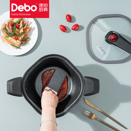 Debo德铂格雷斯曼麦饭石不粘四角微压锅 商品图4