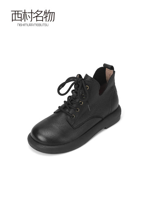 西村名物2023秋季新款矮帮短靴复古显瘦马丁靴T23DS44151 商品图2