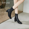 Dfuse迪芙斯秋冬新款方头小香风弹力短靴瘦瘦靴女DF34116277 商品缩略图0
