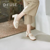 Dfuse迪芙斯秋季新款方头双色链条通勤粗跟乐福鞋DF33112119 商品缩略图0