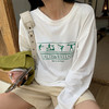 【字母印花纯棉T恤】秋冬新款宽松100%纯棉上衣  韩版显瘦白色打底衫ins潮 商品缩略图2