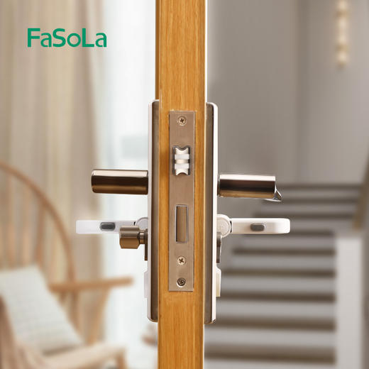 FaSoLa儿童安全锁宝宝开门防夹手免打孔门把手卡扣抽屉柜子柜门锁 商品图6