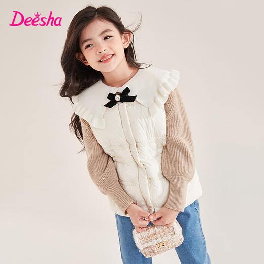 笛莎童装2023秋季新款优雅香风羽绒马甲 商品图1