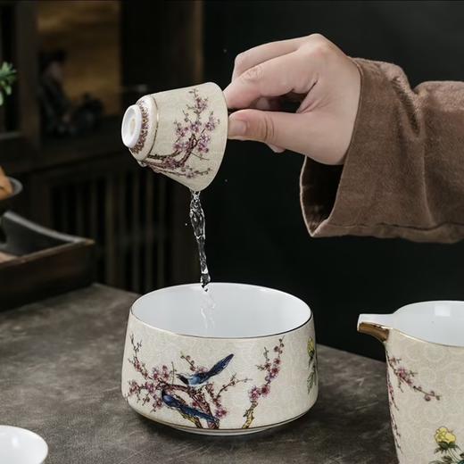 成艺陶瓷掐丝牡丹珐琅彩盖碗侧把壶功夫茶具套装家用办公送礼高档 商品图3