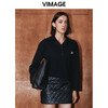 VIMAGE纬漫纪秋季新款帅气时尚纯色翻领显瘦休闲上衣女V2003617 商品缩略图3