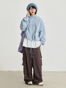 CryingCenter 彗星闪钻复古烫钻连帽经典宽松短款卫衣 哭喊中心