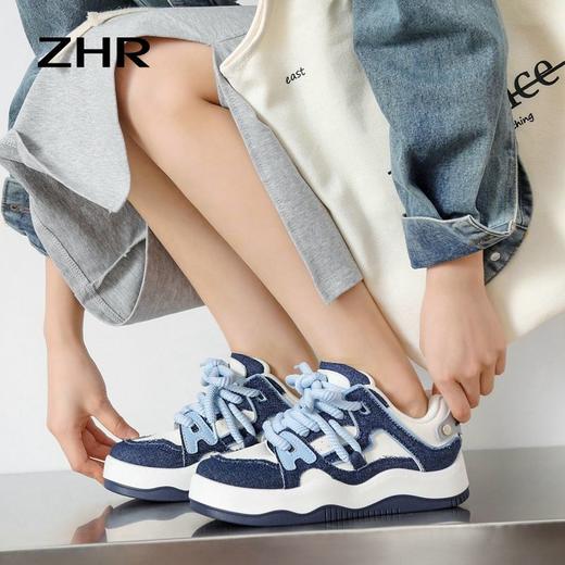 ZHR黑白熊猫面包鞋女2023新款鞋子女百搭学生休闲运动鞋板鞋ins潮 商品图5