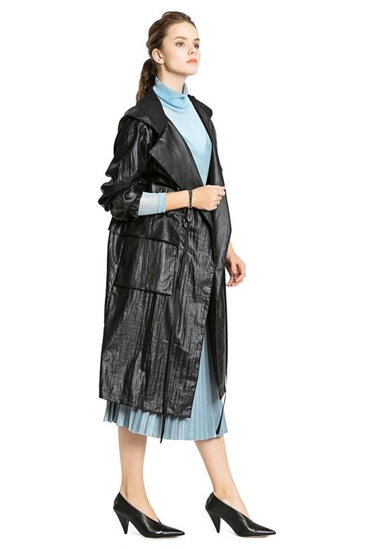 AVA 黑色连帽风衣外套 3890 商品图2