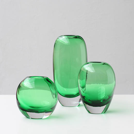 碧轩现代轻奢艺术透明彩色厚底玻璃花瓶 样板间客厅餐桌装饰花器 商品图3