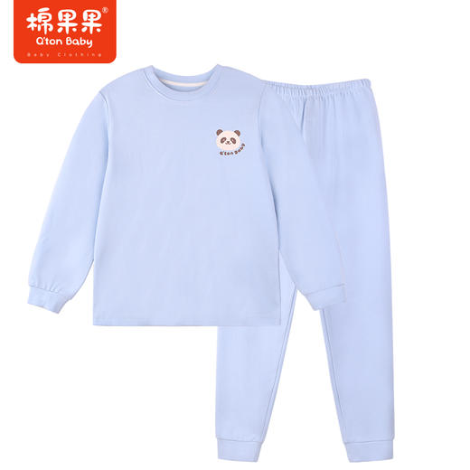 棉果果冬季新品内衣家居中小童80-130码3A抗菌暖姜套头套装M411302423711 商品图1