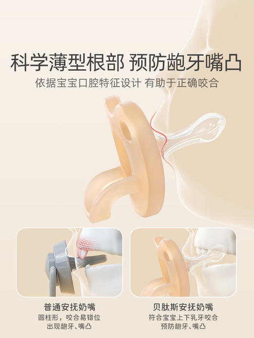 【安抚奶嘴】贝肽斯安抚奶嘴新生婴儿0-3到6个月以上宝宝防胀气软硅胶睡觉神器 商品图3