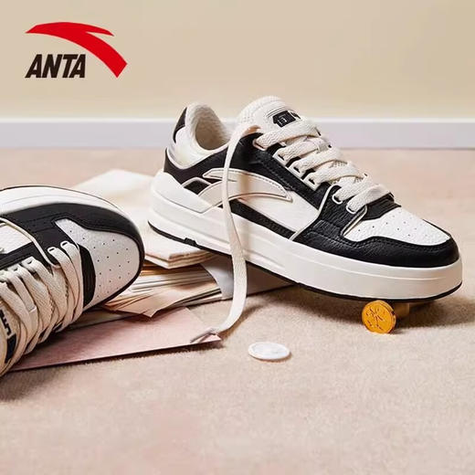 安踏（ANTA）关晓彤同款街顽Lite丨板鞋女2023夏季新款女子运动鞋122338071 -2黑/象牙白/泥沙灰 35.5 商品图2