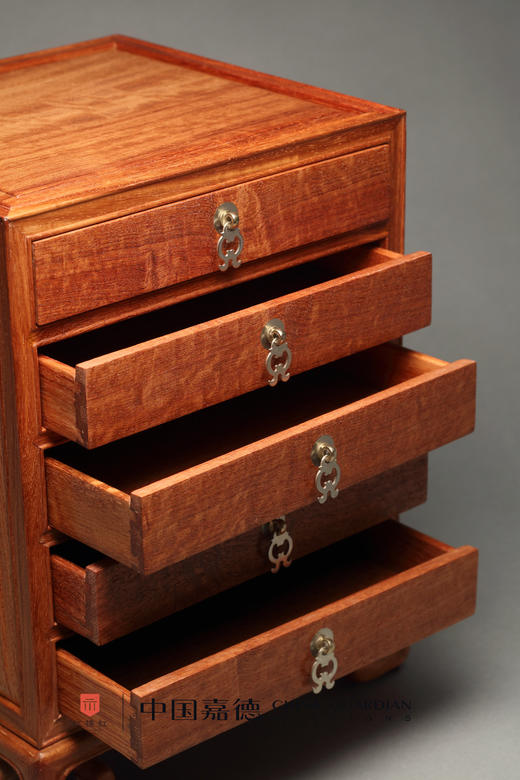 红桥红  家具严选  缅甸花梨(大果紫檀）  【缅花五斗茶饼柜】普洱茶柜 收纳柜 商品图2