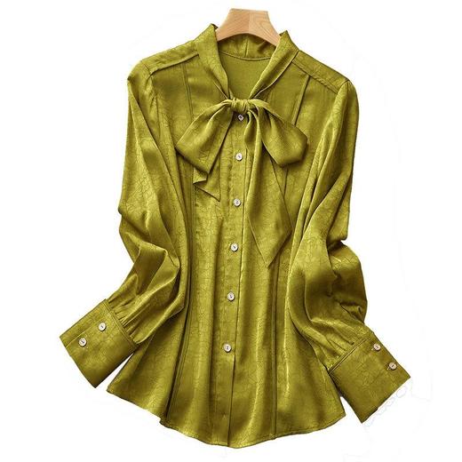 2023秋装新款衬衫女长袖宽松雪纺衫白色女士衬衣A2658 商品图4