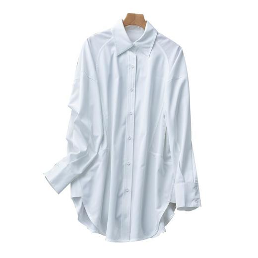 2023秋装新款纯棉白衬衫女长袖宽松简约女士衬衣A2695 商品图4