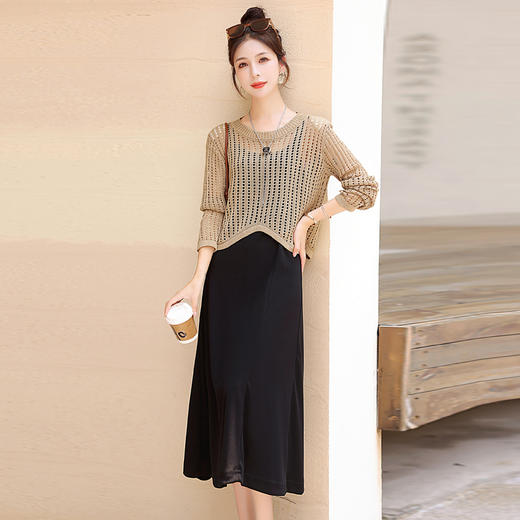 针织开衫时尚休闲，显瘦早秋穿搭套装裙HR-YF9518 商品图4