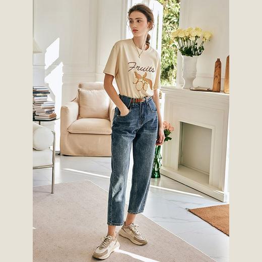 OLrain欧芮儿法式短袖T恤女春季2023年新款宽松时尚刺绣休闲上衣 商品图3